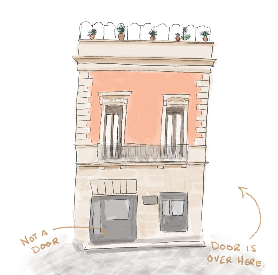 illustration of La Cucina di Mama Elvira from the street.